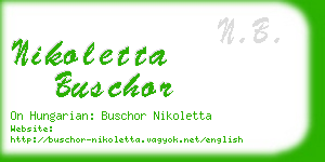 nikoletta buschor business card